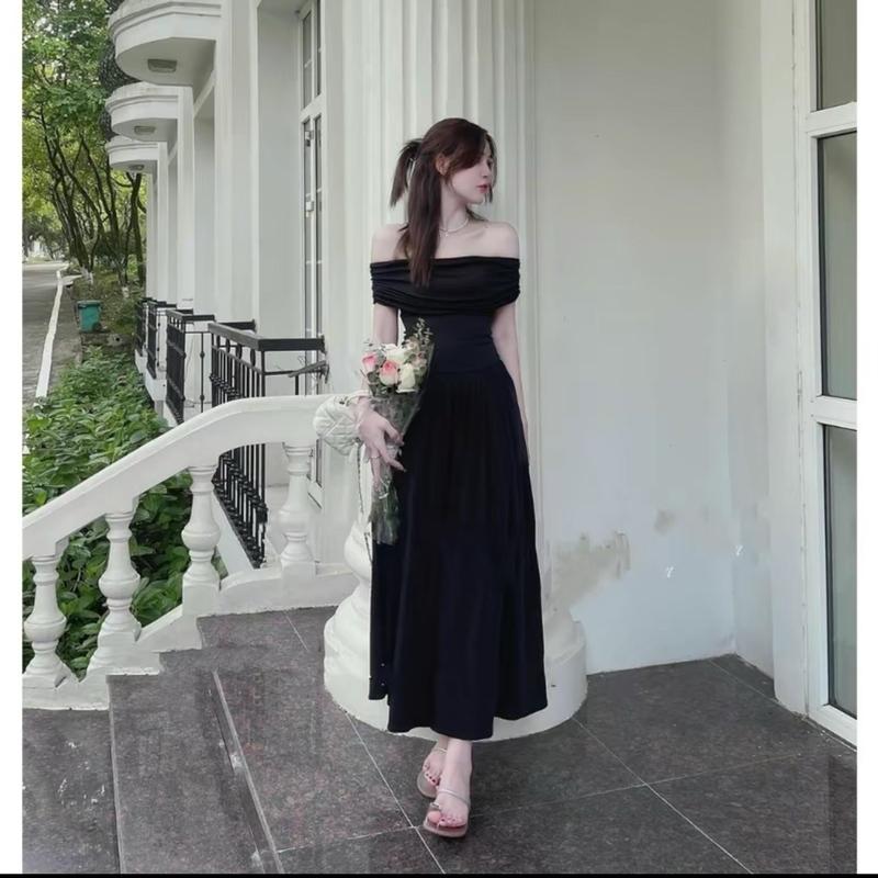 [ MAXI TAY CỘC MX800- ]  Váy Đầm Trễ Vai Cao Nhẹ Nhàng Váy Dài Chiết Eo Tôn Dáng Thiết Kế Mùa Hè Cho Nữ BIGSIZE Women