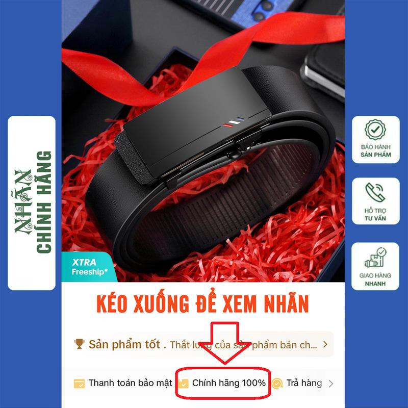 Thắt Lưng D28 Chính Hãng 100% Mặt Hợp Kim, Khóa Tự Động, Da Cao Cấp, Giấu Dây Luồn Trong, Dây Nịt Nam AIYISHI Phong Cách Hàn Quốc.