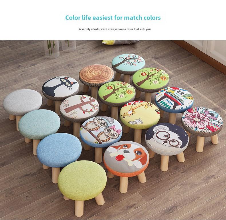 Product Introduction of Cute Wooden Child Sofa Stool Cartoon Fashion Creative Small Stool 1