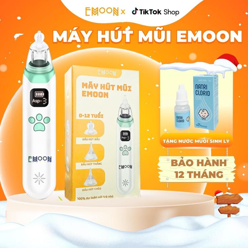 [Tặng Quà] Máy Hút Mũi Cho Bé EMOON Điện Tử, Phù Hợp Trẻ Sơ Sinh, Hút Nhẹ Nhàng Êm Ái Sạch Sẽ An Toàn Không Đau, Bảo Hành 12 Tháng,  dung cu hutmui cho bé