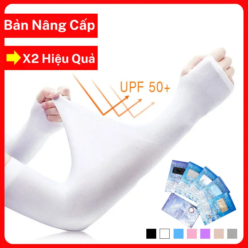 Găng tay chống nắng nam nữ xỏ ngón Fashion Cool - Tất tay vải co dãn 4 chiều làm mát da khi đi xe đạp xe máy, chơi thể thao - Bao Tay Chống Trơn Trượt 6