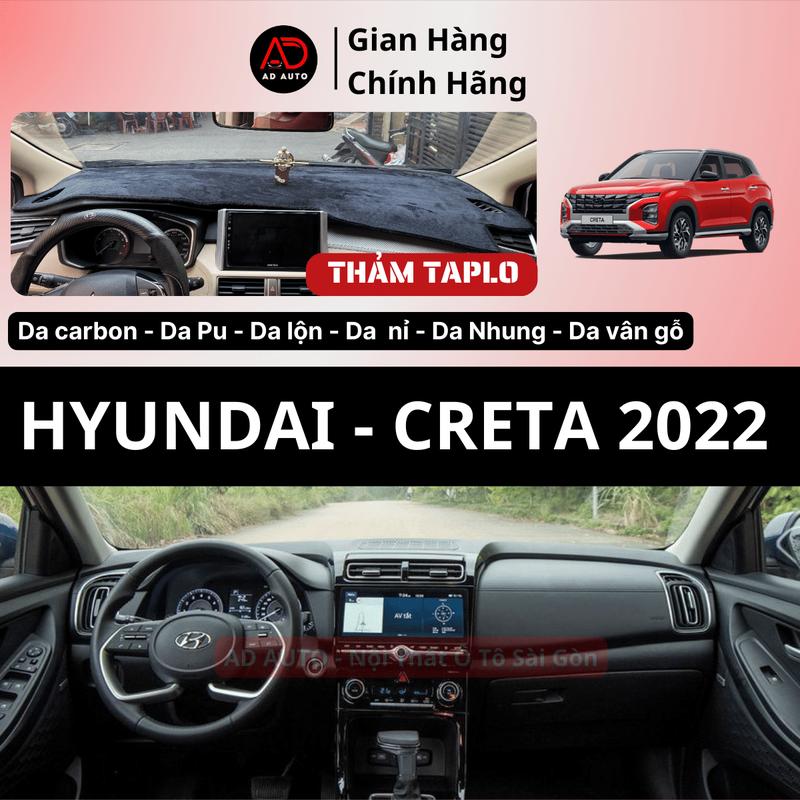 Thảm taplo HYUNDAI CRETA, thảm phủ taplo chất liệu da carbon, da lộn, nhung, da vân gỗ, da nỉ bảo vệ taplo, AD AUTO 1