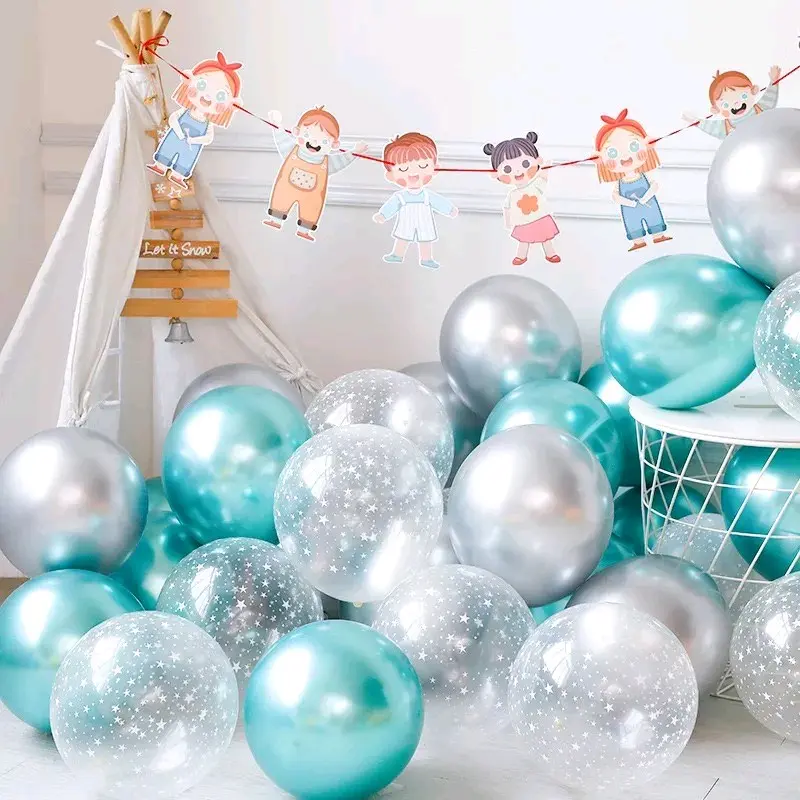 Set 30 bóng Cao Su siêu nhũ trộn màu 1 trang trí, decor 7