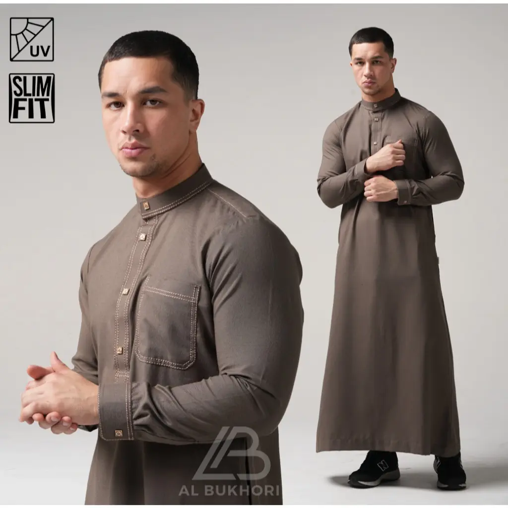 Al Bukhori - Anti UV Gamis Thobe Jubah Pria Slimfit Dewasa Premium Lengan Panjang - Jubah Royyan