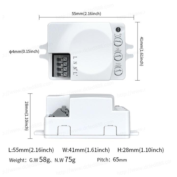 Công Tắc Cảm Biến Chuyển Động Radar Vi Sóng B-90 -Tự động bật tắt đèn Thiết bị khi có chuyển động 4