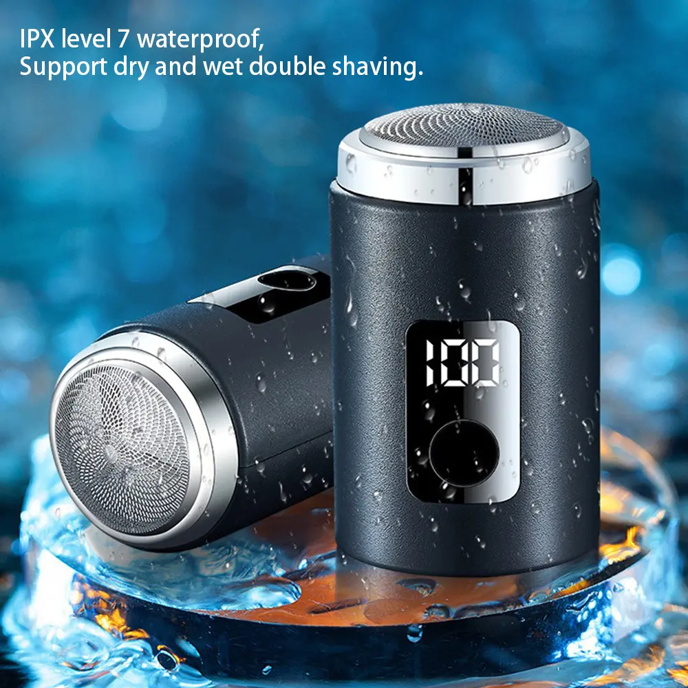 LCD Display Portable MINI Electric Shaver for Men Travel Beard Razor Rechargeable Pocket Trimmer