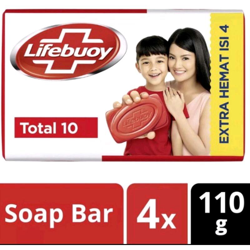 Lifebuoy Sabun Batang 100gr Anti Bakteri 1 pack Isi 4pcs Bar Soap 3