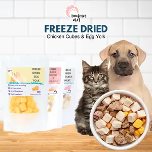 Freeze Dried Chicken Cubes & Egg Yolk - Snack Dada Ayam dan Kuning Telur Kering  Dadu Cemilan Anjing Kucing Hamster Sugar Glider