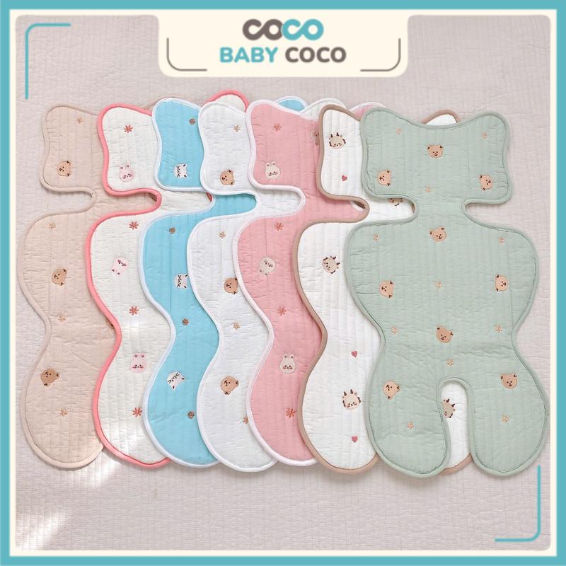  Đệm lót xe đẩy loại mỏng Monona điều hòa cao cấp vải cotton trần và lưới airmesh - Nệm lót xe đẩy cho bé 