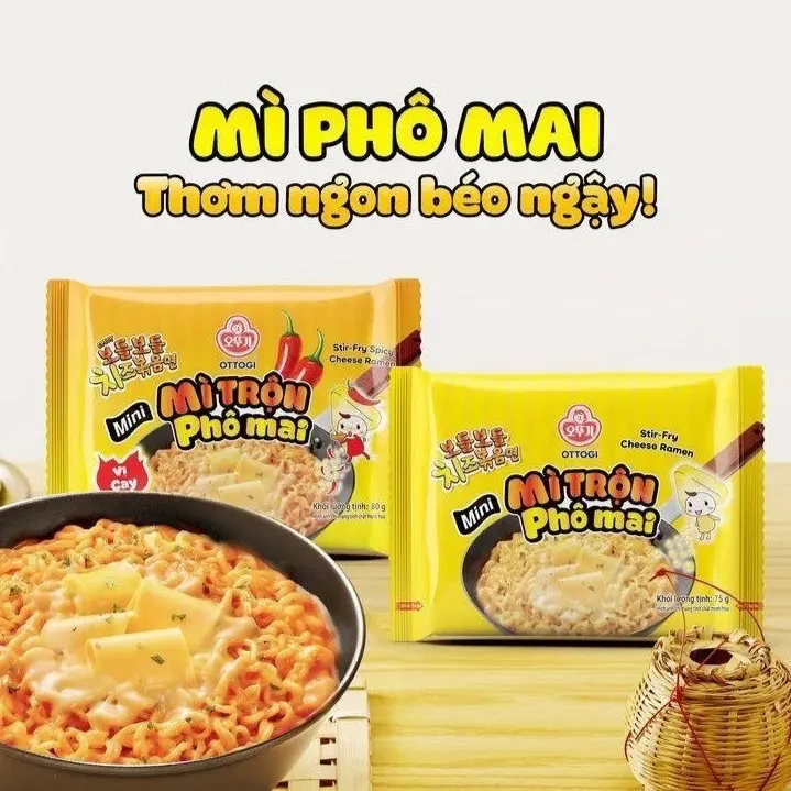 5 gói mì phô-mai vậy/khong cay Ottogi Siêu Ngon