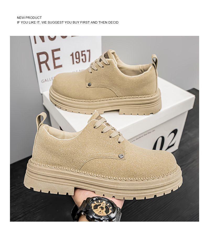 Product Introduction of Men's Shoes 2025 New Spring British Style Retro Low-top Work Boots Yellow Boots Men's Outdoor Sports Martin Boots Slipper 33