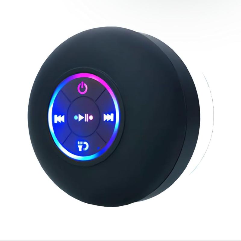 Waterproof Bluetooth Shower Speaker with Suction Cup LED Lights ...