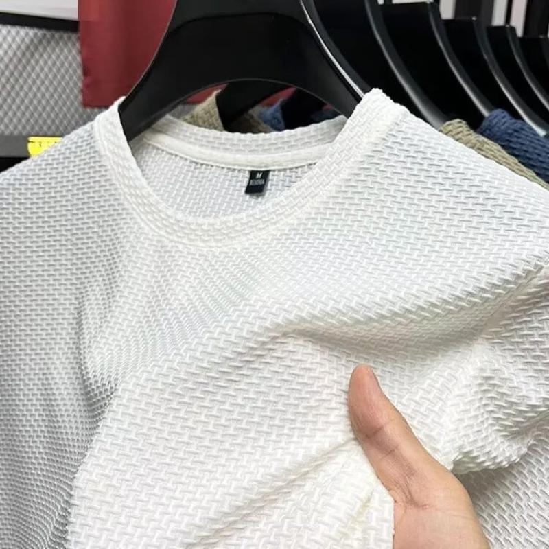 Product Introduction of M-8XL Korean Fashion Ice Silk T Shirt Men Plus Size Top Basic Casual Loose Short Sleeve Oversized Tee 2