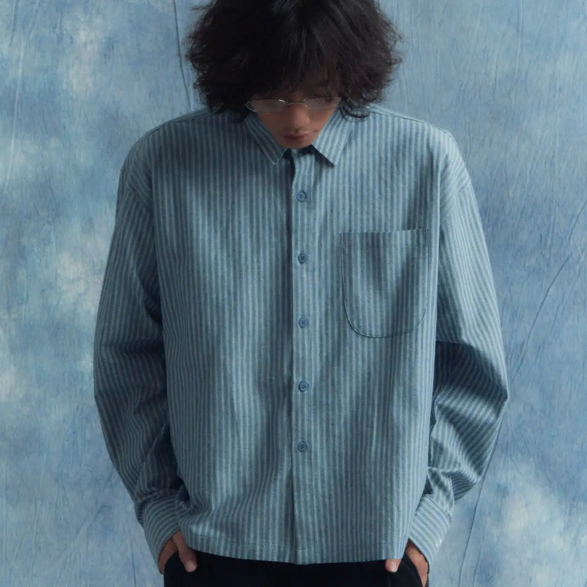 Áo Sơ Mi Stave Tay Dài Form Big Boxy | Fa Xám Xanh - Menswear
