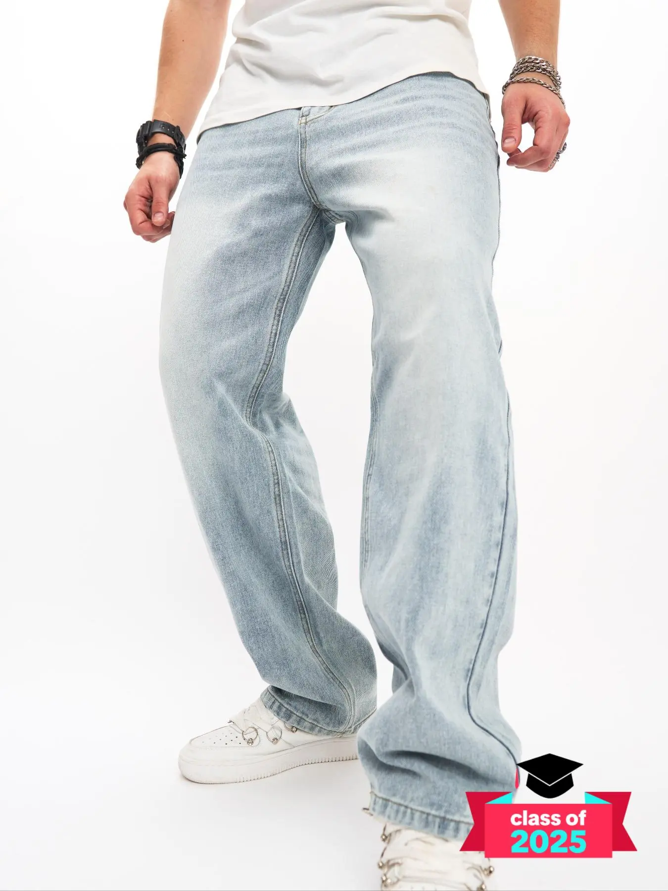 Men's Loose Button Fly Straight Leg Jeans, Casual Comfy Pocket Denim Pants for Daily Wear, Fashion Men's Bottoms for All Seasons, Cowboy Clothing Men, Work Trousers Men, Cotton, Streetwear