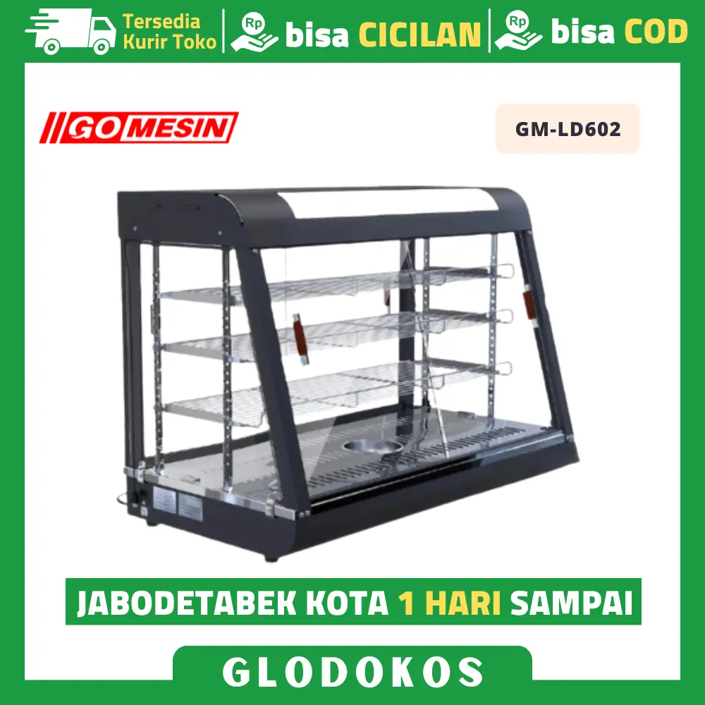 Showcase Warmer 3 Rak Pemanas Makanan Ayam Gomesin Gomesin Gm-Ld-602