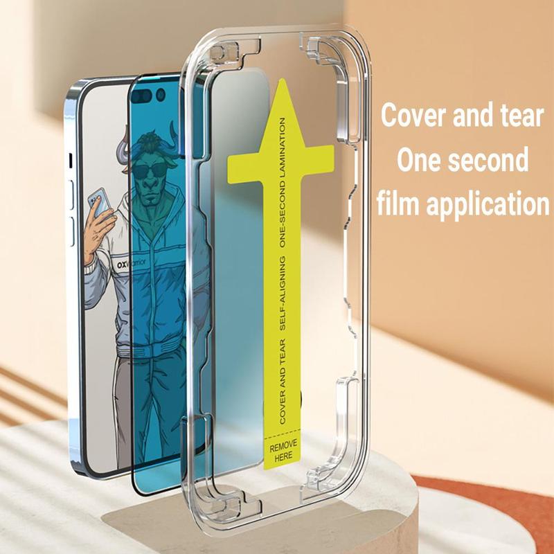 For iPhone Automatic Alignment Auto-Dust Removal Kit Full Cover Tempered Glass For iPhone 11 12 13 14 15 16 PRO MAX XR XS MAX Accessories Protector Screen Protector Protection Smartphone 6