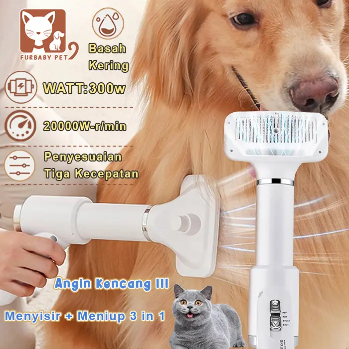 Pet Blower Hair Dryer Kucing Pengering Bulu Kucing Sisir Dan Blower 3 In 1 Grooming Hewan 0