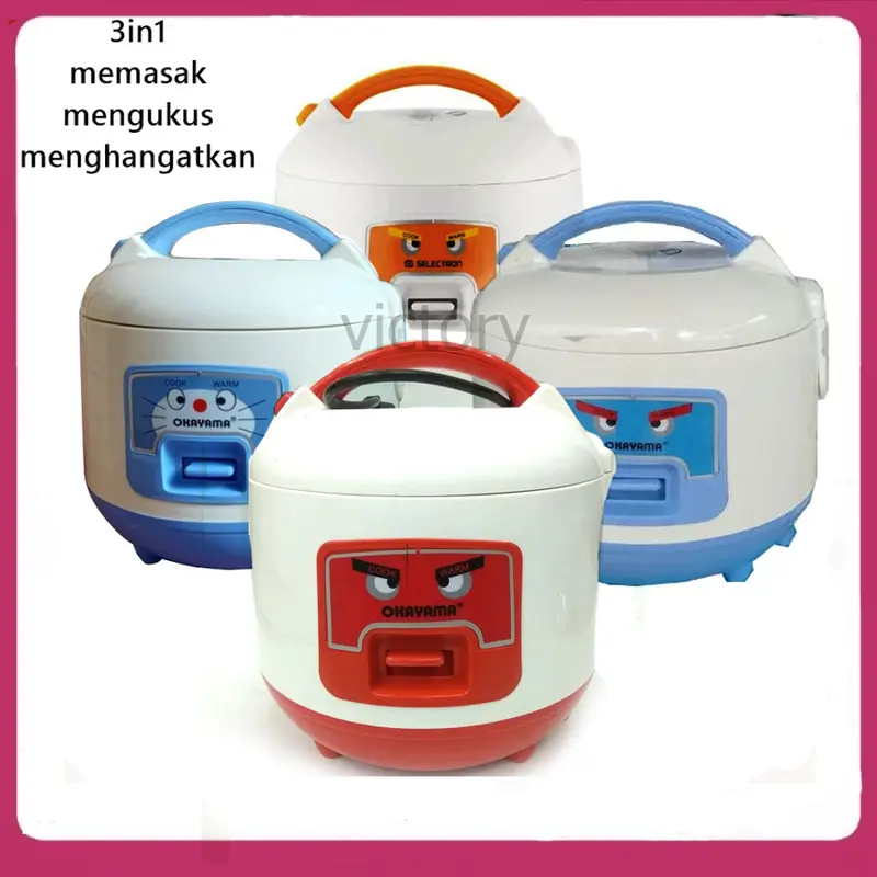 Rice Cooker 1L Alat Penanak Nasi Penghangat Mini Murah Awet Desain Mudah Dibersihkan sendok magicom 3