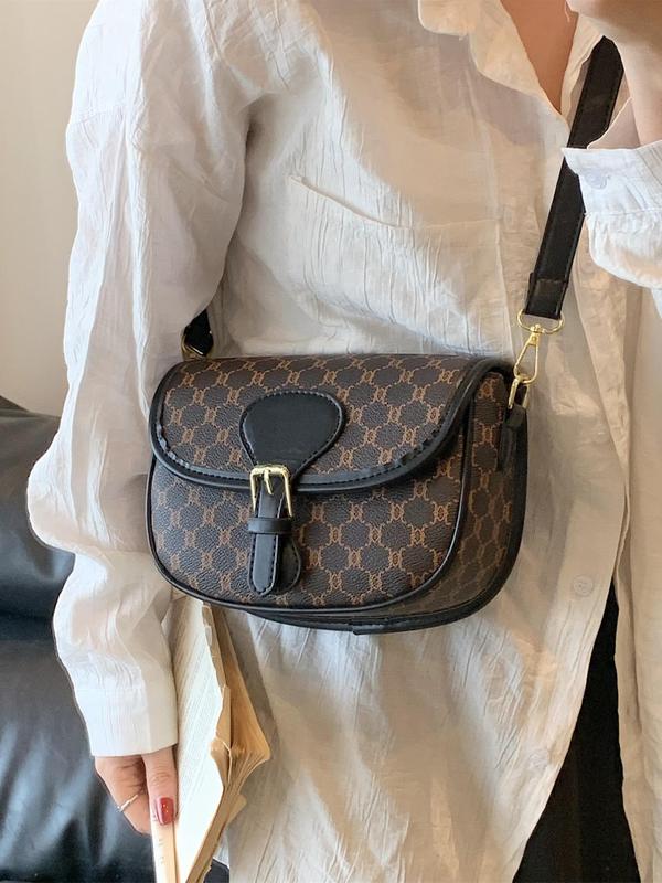 Women's Fashionable All Over Print Crossbody Bag, Casual PU Leather Shoulder Bag for Daily Used, Trendy Versatile High-quality Daily Commuting Bag 2