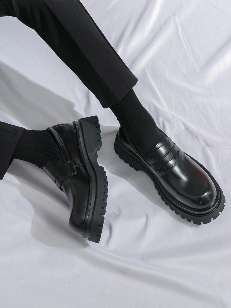 Product Introduction of Men's Business Style Solid Color Slip on Dress Shoes, Fashionable Round Toe Shoes for Work Office, Male All-match Commuter Shoes for Daily Wear 9