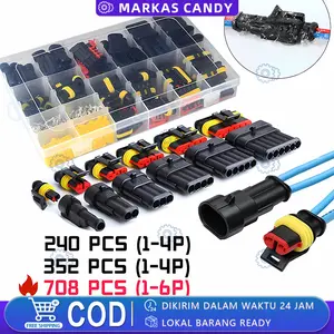 YT 708/352/240 pcs soket kabel motor mobil/soket kabel waterproof konektor skun kabel terbaik 1/2/ 3/4/5/6p