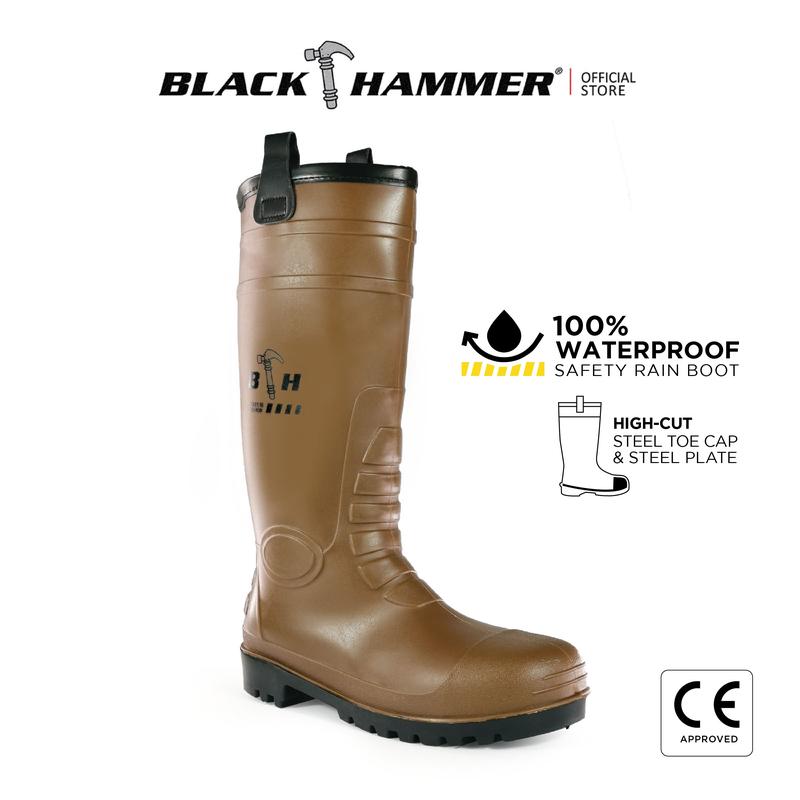 Product Introduction of Black Hammer Safety Rain Boots 35cm with Steel Toe Cap and Steel Midsole BH(LL5) 12