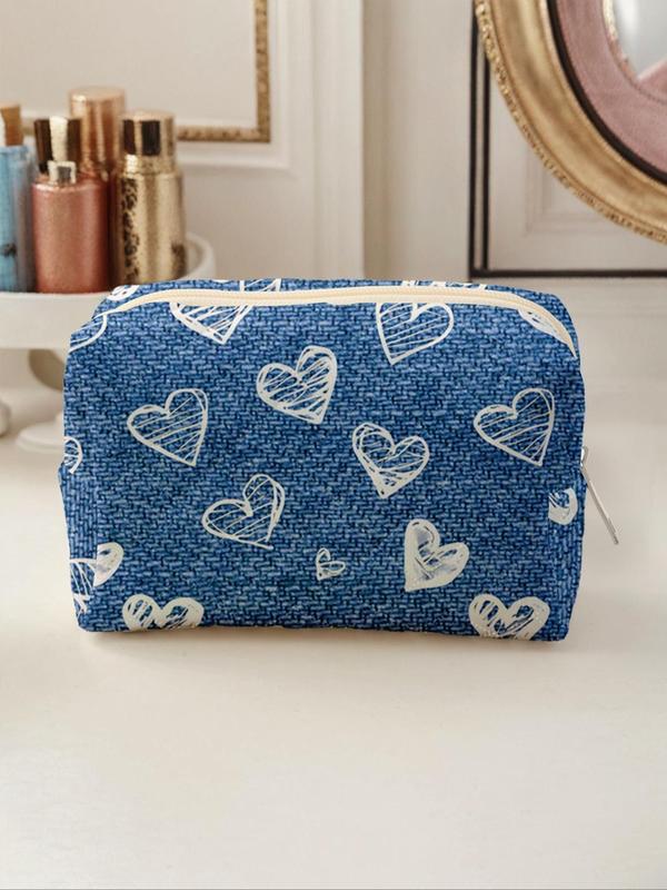 Heart Pattern Makeup Bag, Portable Zipper Makeup Storage Bag, Lightweight Travel Bag, Suitable for Business Trips, Travel, Valentine's Day Gifts 7