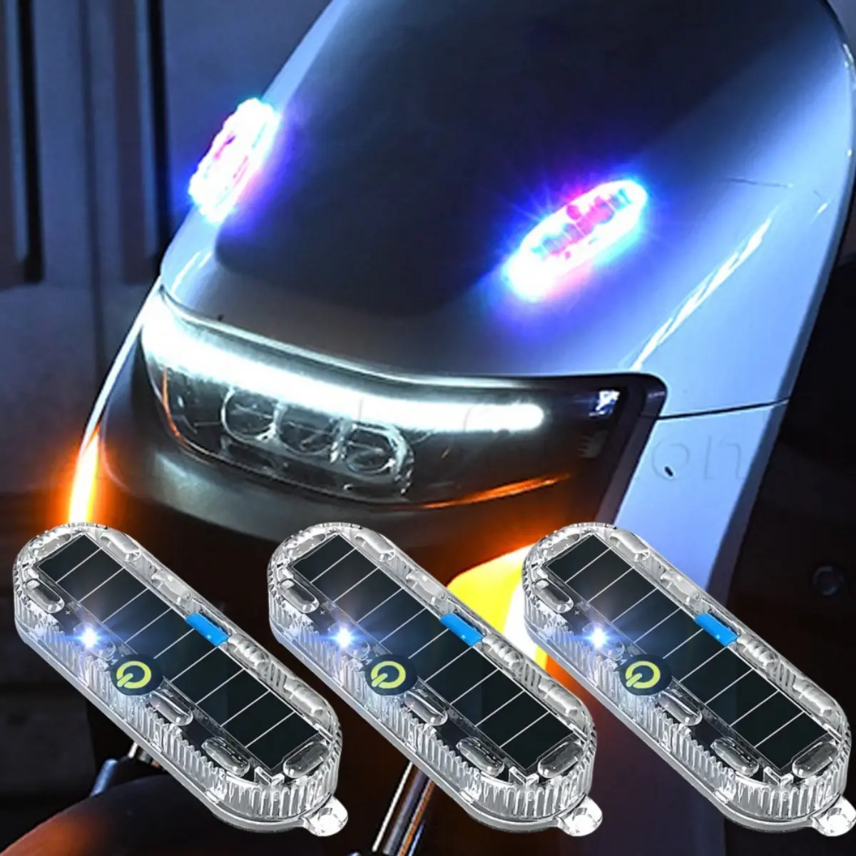 Electric Vehicle Warning Light Colorful Anti-collision Safety Lights Universal Night Motorcycle Signal Lamp - Waterproof, Durable - Solar Car Taillight