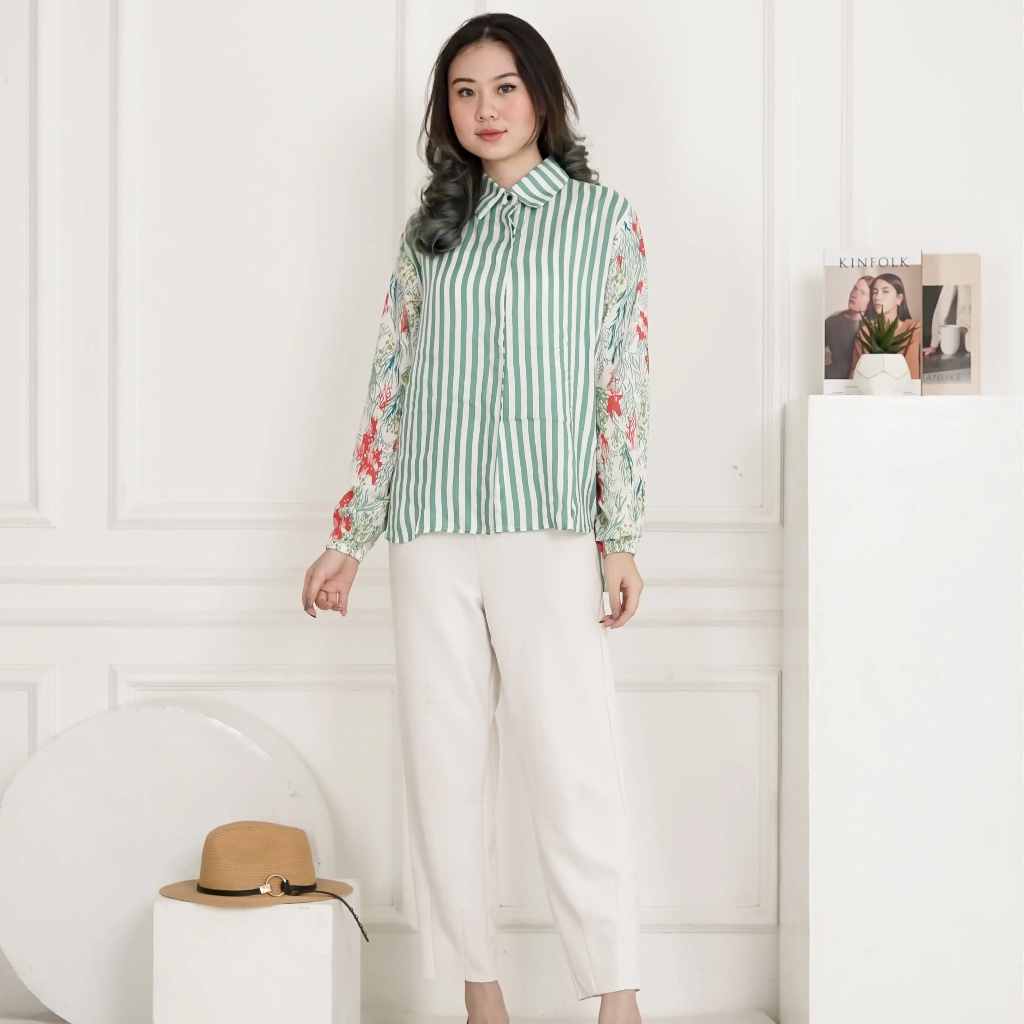 LUCY BLOUSE stripeS JOiNDLuks  Bahan rayon viscose premium formal nyaman