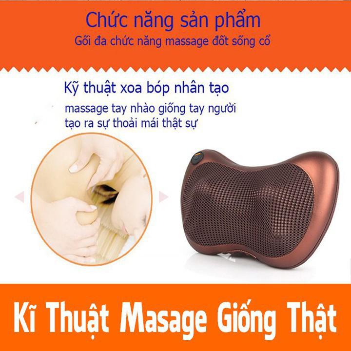 Product Introduction of Gối massage cổ vai gáy hồng ngoại 8 bi xoay 2 chiều, đảo chiều cao cấp công nghệ Nhật Bản 21