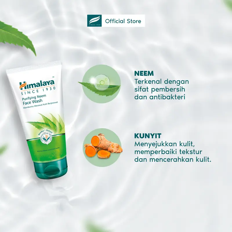 Himalaya Purifying Neem Face Wash 50ml - Sabun Cuci Muka Untuk Jerawat Acne Skincare Berjerawat Facial Membersihkan Wajah 1