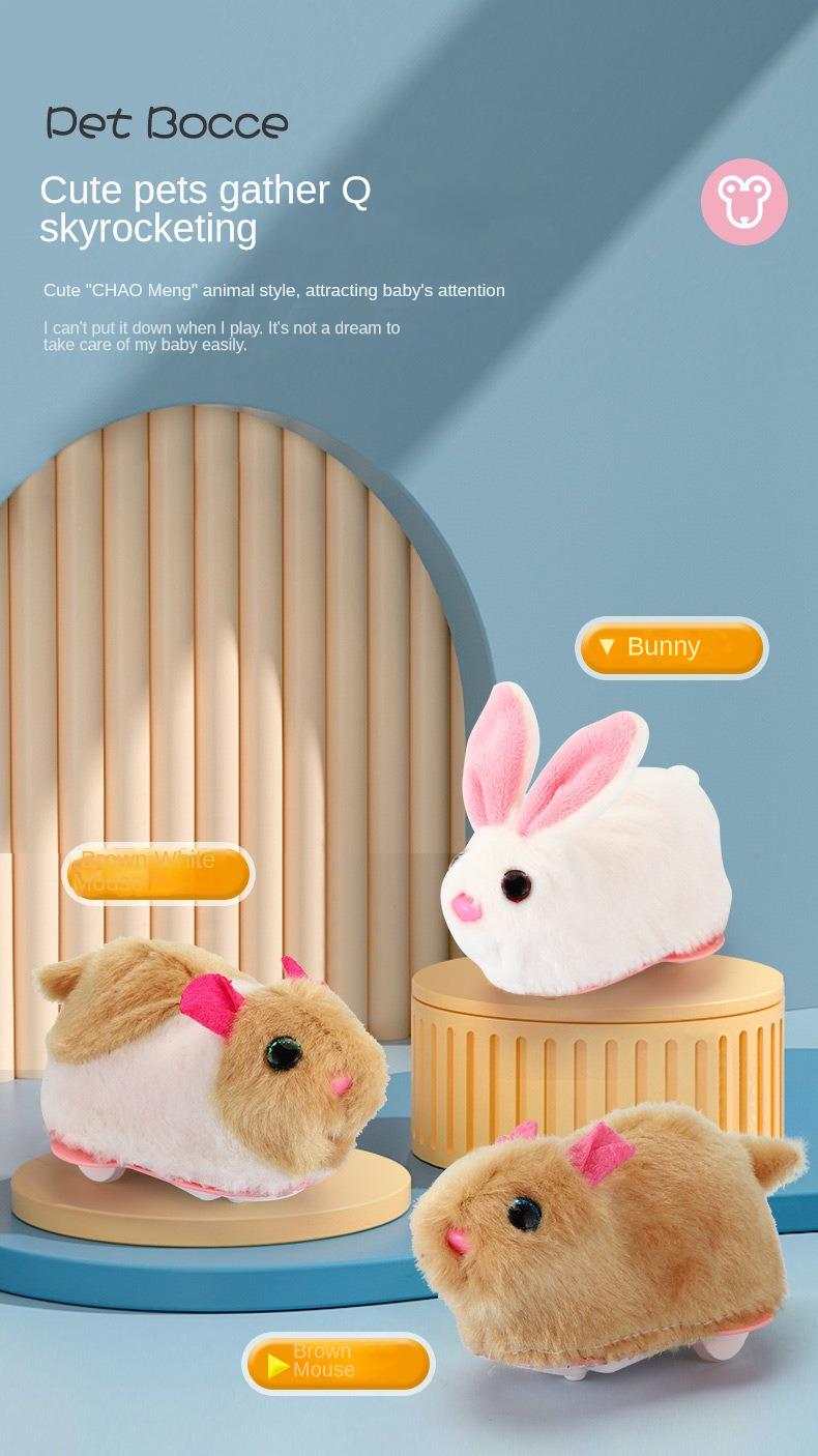 Product Introduction of New Popular Electric Rabbit Hamster Rolling Ball Playing Cat Electronic Plush Dog Cat Machine Pet Toys 5