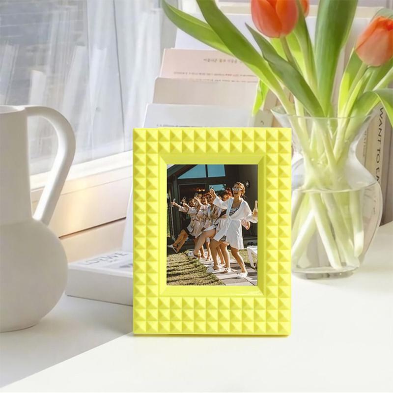 Khung Ảnh Máy Ảnh Tức Thì Dọc, Nhiều Màu Sắc, Đinh Tán, Trang Trí Để Bàn, Giá Đỡ Ảnh 3 Inch, Giá Chân Đế Trưng Bày Thẻ Tem Sáng Tạo, Thích Hợp Cho Polaroid/Fujifilm Instax 7