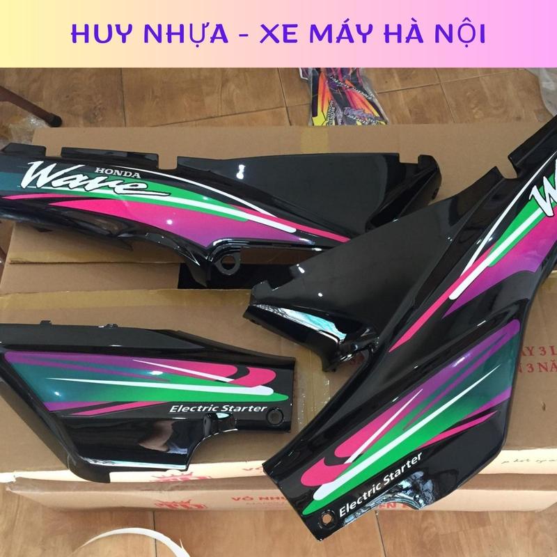 Dàn Áo Wave Thái 100 Cao Cấp - Bộ Vỏ Xe Wave Thái 100 Kèm Tem 3 Lớp - Dàn Áo Wave Nhỏ Màu Xanh Ngọc Nhãn Dán Decal