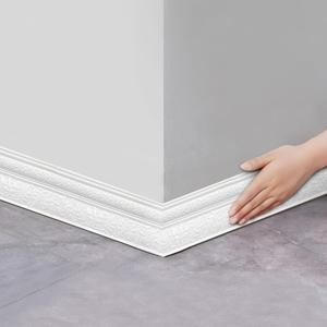 Calcomanía Decorativa para Piso, Moldeo de Espuma Flexible Autoadhesivo, Líneas Decorativas de Pared 3D Pegajosas, Borde de Papel Tapiz para Hogar, Oficina