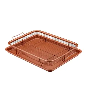 BAKINDO Cooper Crisper Tray Fika Oven Tray Peniris Minyak Cooling Rack Baking Tray Multifungsi Pemanggang Oven Tebal Nampan Peniris Minyak Serbaguna