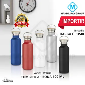 Termos Tutup Bambu 500ml / Tumbler Arizona Stainless Steel Tahan Panas H599