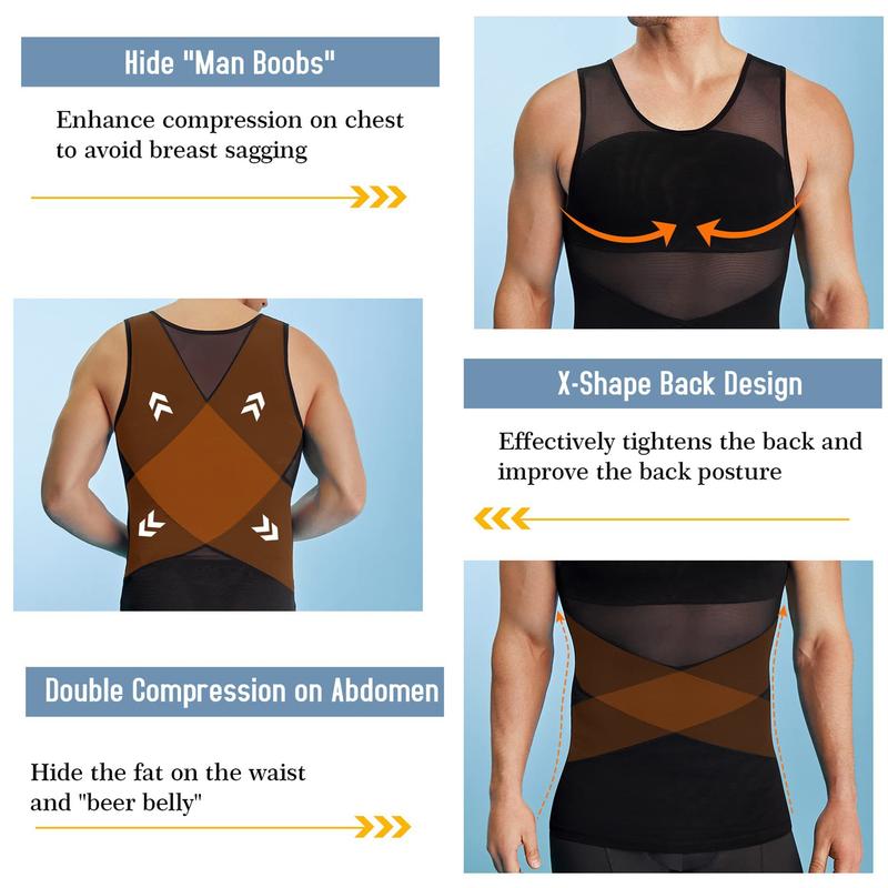 Product Introduction of Compression Shapewear Top, For Men, Breathable, Tummy Control, Underwear, Shapewear, Suitable for Exercise, Abdomen Shaper 7