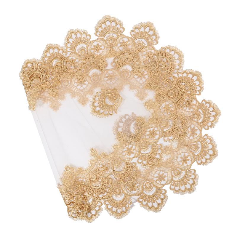 Product Introduction of Elegant Table Center Decor for Home, Oval Lace Trimmed Table Runner, Floral Pattern Wedding Dining Table Cloth 17