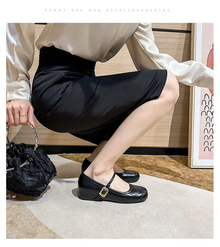 Giày búp bê độn đế (giấu đế) tôn dáng, chất da thật êm mềm, ôm chân - Đế cao su chống trơn trượt 7