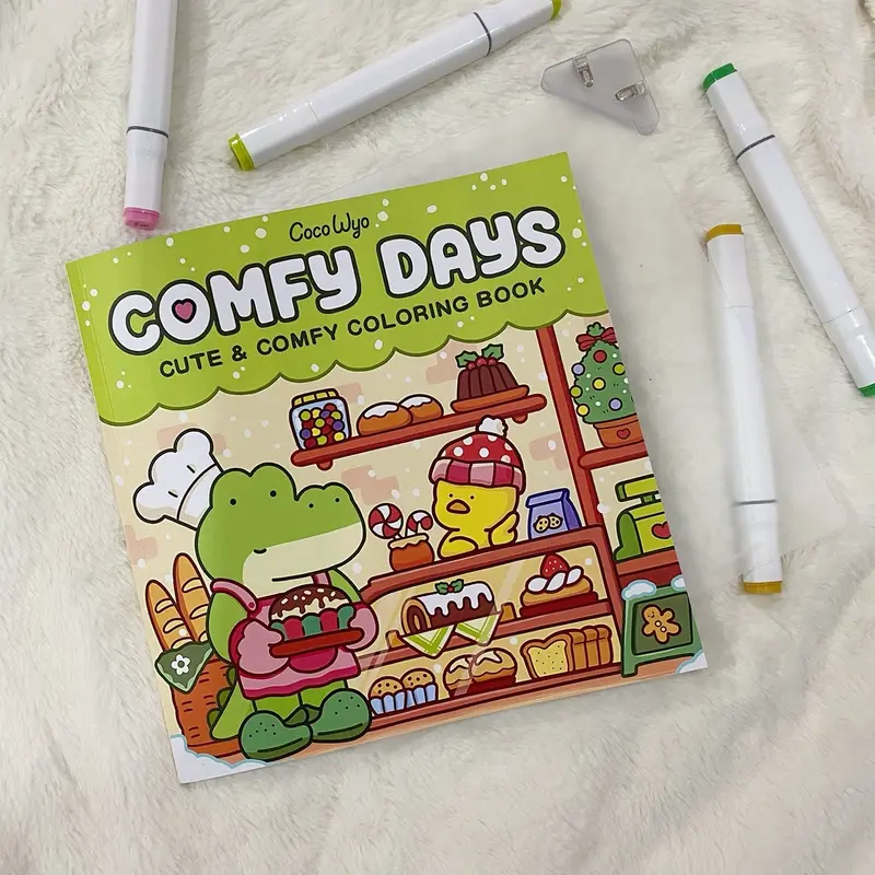 Bộ Tranh Tô Màu Chữa Lành, Thư Giãn Comfy Days Của Coco Wyo, Giấy Dày Đẹp 120/180gsm Phù Hợp Với Mọi Loại Bút 0