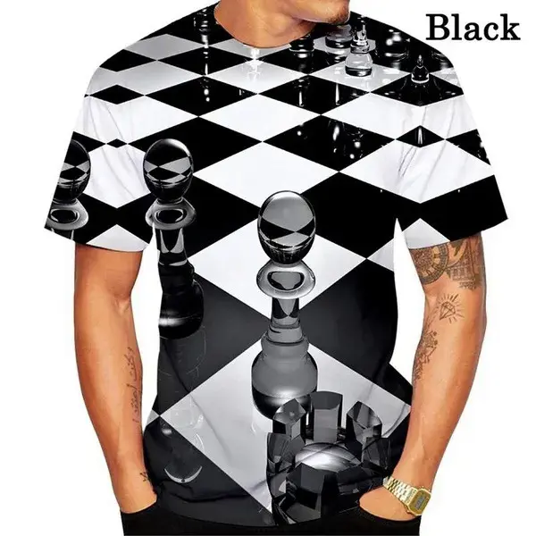 2024 fashion men women T shirt 3D printed chess graphic tee short sleeve for men clothing Casual Breathable