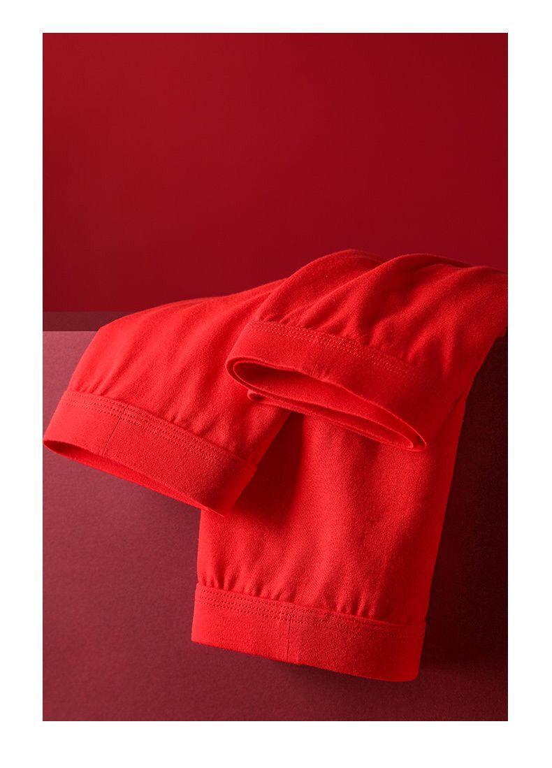 Product Introduction of Quần Lót Nam, Năm Sinh, Quần Lót Cotton, Thiết Kế Màu Đỏ Nóng Bỏng, Dành Cho Nam Và Bé Trai, Quần Đùi Boxer 6