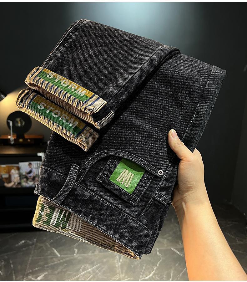 Product Introduction of Quần Dài Jean Nam, Ống Đứng Dáng Ôm Co Giãn, In Hình Thêu, Quần Dài Lót Lông Cừu, Thích Hợp Cho Mùa Thu Và Mùa Đông, Trang Phục Nam Menswear Ong Có Túi 28