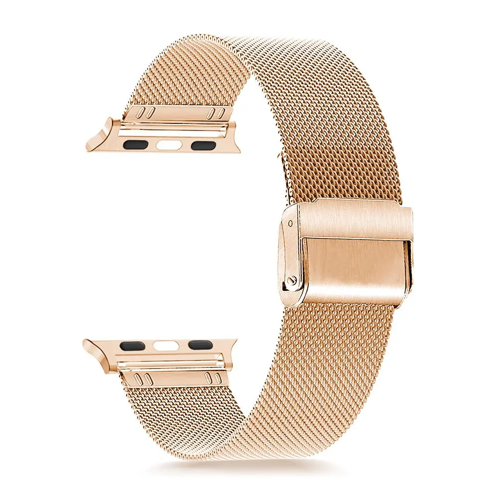 Stainless Steel Watch Band (Band Only), 1 Count Metal Mesh Watch Band with Adjustable Buckle, Solid Wrist Band Compatible with Apple Watch S8/S7/SE/S3