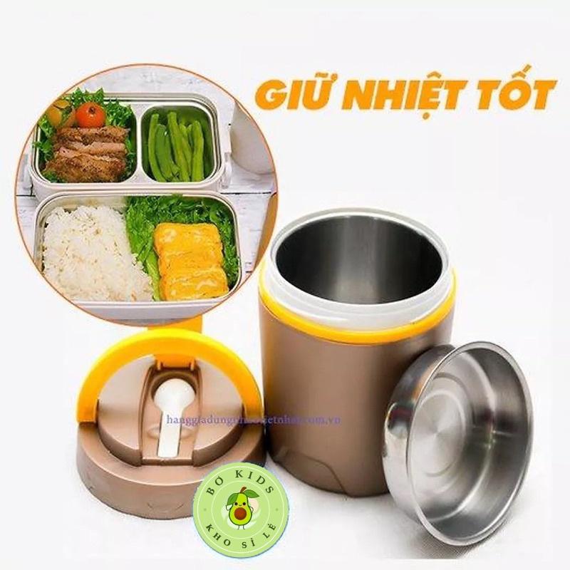 Cặp lồng giữ nhiệt inox đựng cơm cháo 2 ngăn Việt Nhật Có Quai Xách MS: 4031