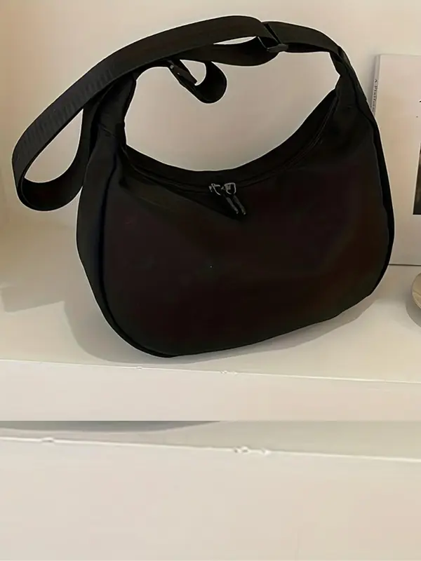 Casual Solid Color Shoulder Bag, Lightweight Sports Bag, Adjustable Strap Design Bag for Women & Men 4