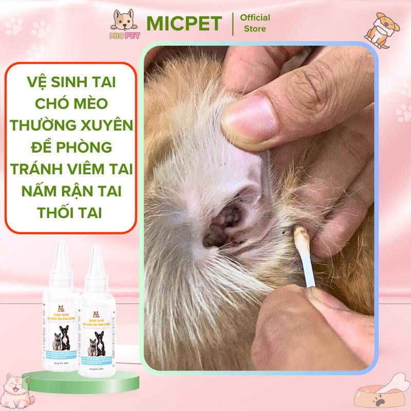 Combo Báo Đời MicPet [Sữa Tắm Cho Mèo 500ml Dưỡng Lông Bảo Vệ Da Sạch Ngừa ve rận nấm ghẻ  + Dung Dịch Nhỏ tai vệ sinh sạch tai phòng viêm tai Chó Mèo chai to 60ml] Tặng bàn chải Kỳ Lông|Voucher 20k 6