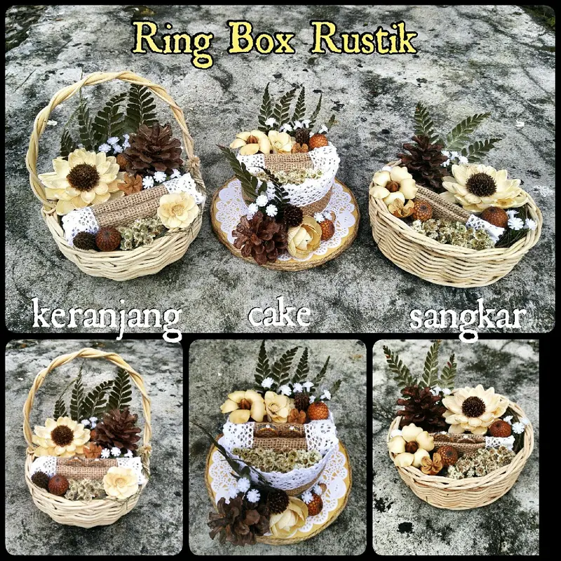 Tempat Cincin dari Rotan Dekorasi Pernikahan 0